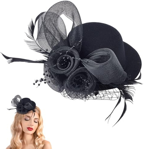 nbeads Mini-Fascinator-Hüte, Vintage Fascinators Hüte Mini-Hut-Clips Tee Party Fascinator Hüte Dekorative für Mädchen Frauen Tee Cocktail Party