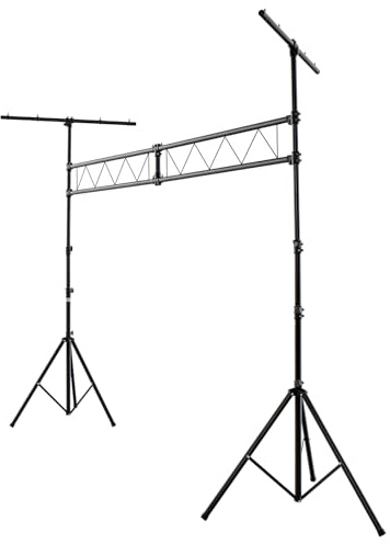 SOARS Lichttraverse faltbar, DJ-Lichtständer 180-360cm höhenverstellbar | Lichtständer Metall mit 32 Befestigungspunkte, Beleuchtungsativ bis 100kg Belastbar