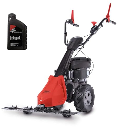 Scheppach Benzin Balkenmäher BMS200-88 mit Antrieb | Schnittbreite 880mm | Schnitthöhe 30-60mm | 4 Takt Motor 5,7PS / 196ccm | für Rasenflächen bis 3000m² | Rasenmäher | Hochgrasmäher inkl. Motoröl
