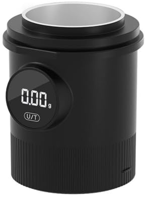 Taza dosificadora de café con báscula, molinillo de café USB de acero inoxidable con pantalla LCD, escala de café de precisión de 500 g/0,1 g para portafiltro de 58 mm