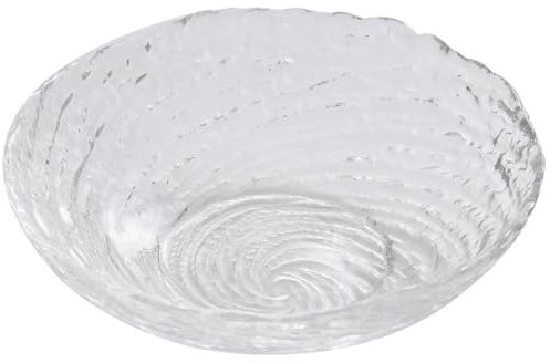 Supercap - Crystal Clear Glass Dessert Plate and Bowl Set, Embossed Ice Cream Bowl, 5-10inch Clear Glass Plate, Ideal for Salad, Yogurt, Pudding, Party, Wedding (Small)