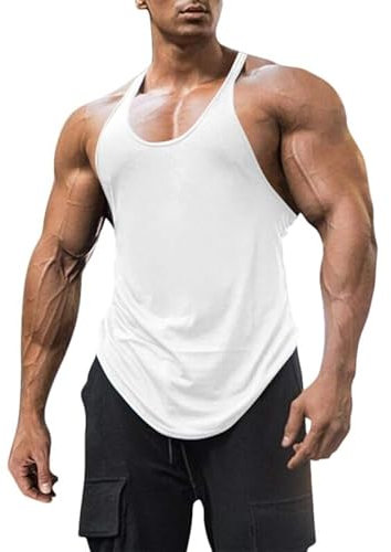 Haloumoning Herren Sommer Tank Top 5 White, XL