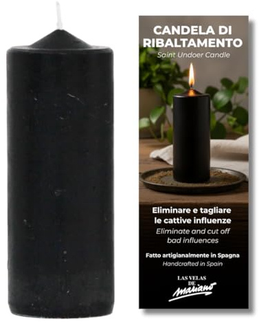 Velón Preparado de San Deshacedor o de Volteo – Ritual con Vela Negra para Eliminar Energías Negativas | Vela para limpieza energética | Hecho a Mano con Hierbas | Incluye Instrucciones y Oración