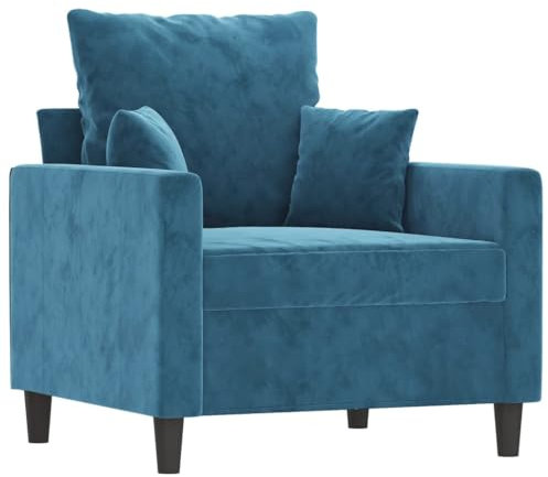 HEFZGDB 3-TLG. Sofagarnitur mit Kissen Blau Samt Loungesessel Lesesessel Bequem Kleine Sofa Big Sofa für Wohnbereich Büro Empfangsraum Aufenthaltsraum