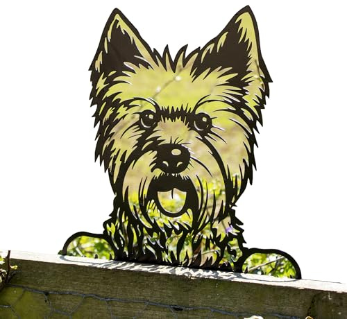 Peeking West Highland Terrier Fence Topper 32x28cm Black Metal Dog Silhouette Garden Decoration
