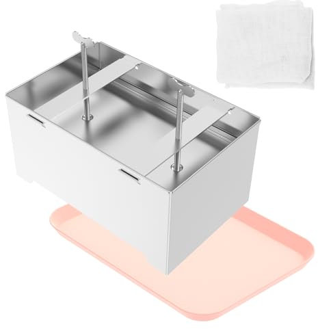Paneer Press Kit de prensa eficiente de tofu de acero inoxidable, molde de tofu fácil de usar con bandejas de goteo paneer para hacer moldes para cocinas caseras
