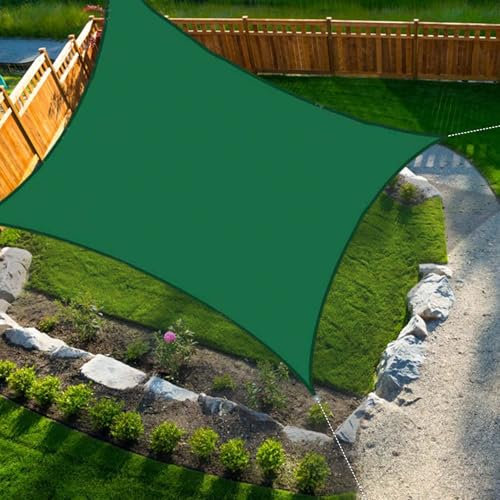 SRHIMEOS 5x5m Telo Ombreggiante 98% Protezione UV, Vela Ombreggiante Impermeabile in Oxford per Giardino, Tende a Vela Pergola Rettangolare Antipioggia