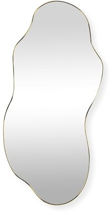 SensaHome Miroir Mural Luciano – Miroir Organique – Design asymétrique – 120 x 60 cm – Doré
