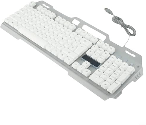 Tastiera meccanica da gioco BAJEAL K45 cablata con luci RGB personalizzabili per una migliore giocabilità (bianco)