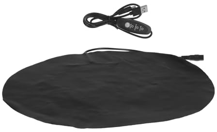 PartyKindom USB Heizdecke für Haustiere Verstellbare Temperatur Sicherer Heizkissen für Katzen und Kleine Hunde Tragbar für Reisen Camping Outdoor-aktivitäten Schwarz PU-Bezug