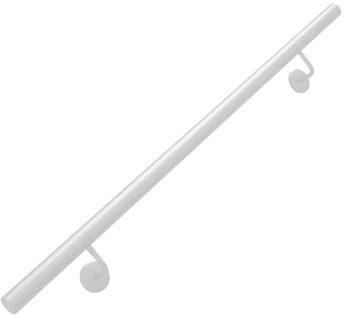 Corrimano per scale interne da 30 cm a 600 cm, corrimano di sicurezza bianco con tubo in ferro zincato, ringhiera per scale industriali per giardino, corridoio, soffitta, patio(120cm)