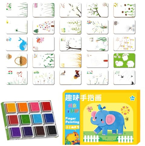 Sponge Finger Painting Kit - Creative Art Tools, Toddler Craft Supplies | Washable Finger Paint Set Feature, Complete Children Art Activity Kit Product, Usage Scenario School Party Decoration Pottery