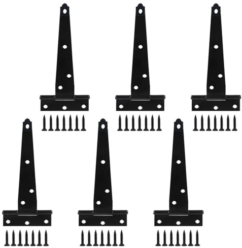 Schwere, eisenbeschichtete T-Scharniere, Universalscharniere, inklusive Befestigungsschrauben für Holztorschuppen, fensterfeste T-Scharniere