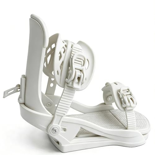 NFEKLFI Fijaciones Snowboard Fijaciones de Snowboard envueltas Totalmente Ajustables Blancas Base cómoda y Que Absorbe los Golpes(S)