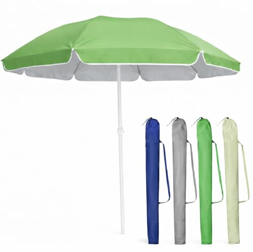 DANYX Ombrellone Mare 200 cm Antivento UV50+ con Snodo 45° – Palo Acciaio 32mm, 8 Stecche Fibra di Vetro, Tessuto Oxford Duplex, Pieghevole con Cover Tracolla
