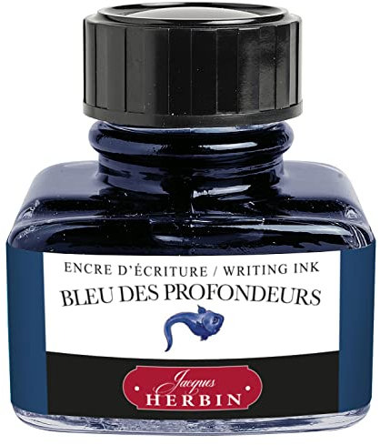 Jacques Herbin 13018T Tinteflakon 30 ml für Federhalter, 1 Stück, Dunkelblau