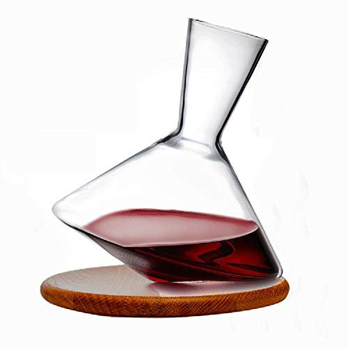 AIZYR Aeratore del Vino Aeratorwine, Vino Decanter da 1,2 Litri Design Tumbler con Tappeto in Legno Massello Romanzo E Pratico