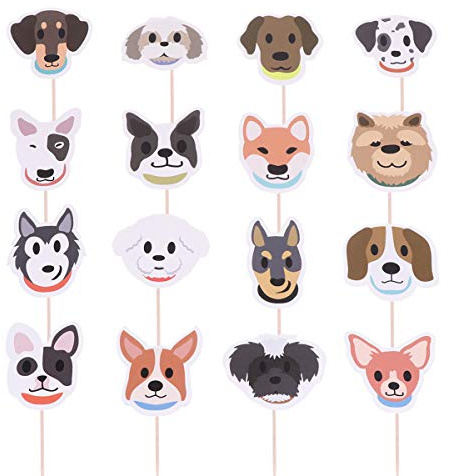 Happyyami Hund Kuchenaufsätze 32 Stück Cartoon Cupcake Topper Für Geburtstagsfeier Party Dessert Tischdekoration Haustier Kuchenpicker
