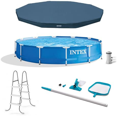 Intex Piscina fuori terra con struttura in metallo da 30 x 2,5 m, con filtro e accessori