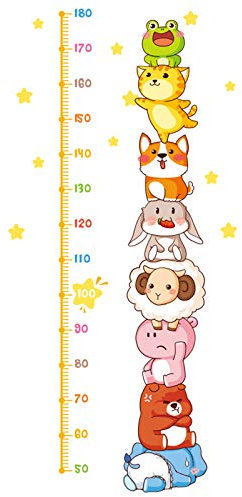 HuaHong Messlatte Kind Personalisiert, Wandtattoo Kinderzimmer, Wand Lineal Messleiste für Kinder Mädchen Junge Kinderzimmer Deko