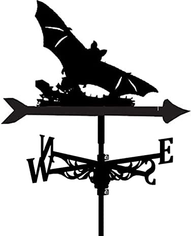 CYXZX Metal Bat Weathervane Wind Direction Indicator for Garden Mount Yard Decoration Iron Art Animal Weather Vane Wind Direction Measuring Tools - Gift for Home