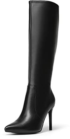 DREAM PAIRS Knee High Boots for Women Ladies with High Heel,Size 6,Black,SDKB2202W-E