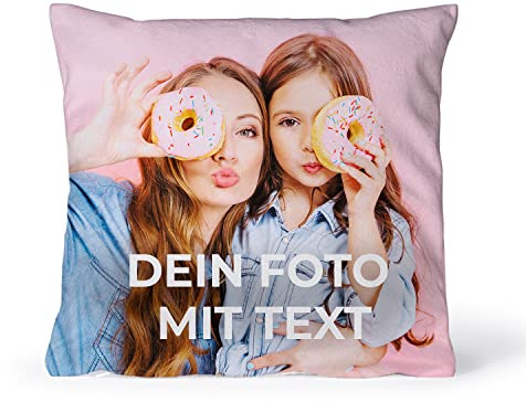 PICANOVA Kissen mit Foto Bedrucken Lassen - Fotokissen mit Füllung 30x30cm - Premium Kissen mit Foto und Text individuell Bedruckt Schlaf- und Wohnzimmertauglich - Personalisierte Geschenk
