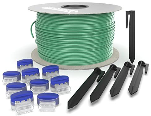 AUPROTEC Universal Begrenzungsdraht Set für Mähroboter mit 100m Begrenzungskabel + 200 Erdnägel + 20 Kabelverbinder Installationsset