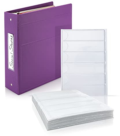 Carstens - 60 Pack, Clear Binder Spine Insert Adhesive Pockets, 5.375 x 1.375 Inch Heavy Duty Vinyl (1639-0010) - Ideal for 1.5-4 Inch Ring Binder Spines and Medical Charts