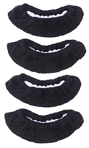 HEALEEP 2paar Junge Mädchen Schlittschuhüberzüge Aus Elastischem Plüsch Wasserabsorbierende Schutzabdeckung Für Eishockey Und Eiskunstlauf Schwarz XXXL Praktisches Zubehör Für Junge