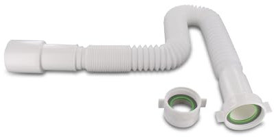 DEKAROX Flexible Siphon Drain Pipe 1 1/2 x 40/50 mm Diameter 39-85 cm Extendible with 1 1/4 Inch Reducer for Sink Drain Fitting Sink Kitchen Sink