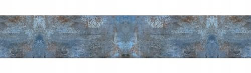 HUBDECO Selbstklebende Küchentapete Tapete - Fototapete Aufkleber mit Mattem Laminat Überzogen - auf Fliesen, Plexi, Möbeln, Schränken, Spiegeln - Blauer Beton 350x60
