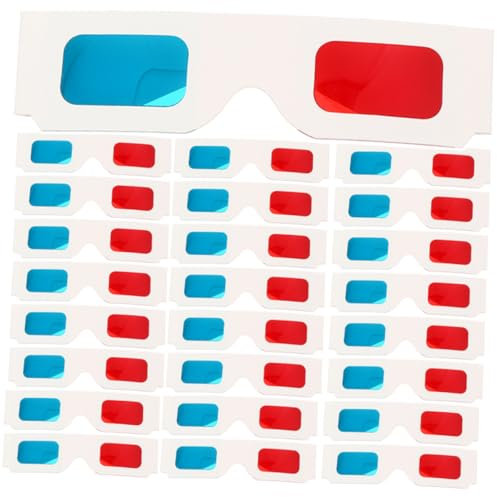 jojofuny 60 Piezas Set de gafas 3D desechables rojas y azules. Gafas 3d anaglifo rojo azul cine películas gafas 3d anteojos papel anaglifo gafas rojo azul gafas anaglifo rojo azul marco