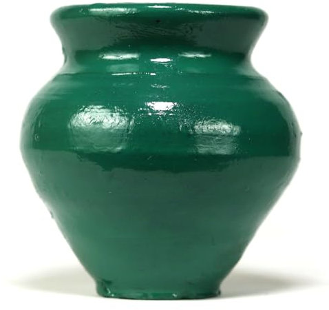 Ashirwad Mitti Kalash Terre cuite Terre cuite Mud Mati pour mariage Puja Karvachoth Pot Grahpravesh Faïence (7,6 cm vert)