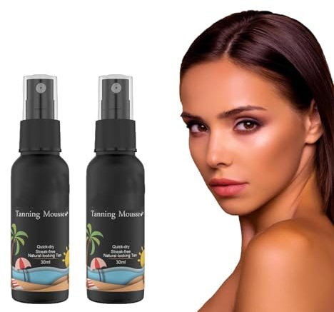 Mousse Auto-Bronzante,Mousse autobronzante pour un bronzage Naturel Sans Exposition au Soleil,Hâle Naturel,Hydratant,Pour les Peaux Sensibles,Cadeau de la Fête des Mères (2PCS)