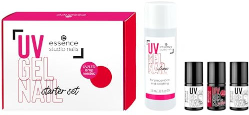 essence studio nails UV GEL NAIL Starter Set, Nagel Set, Nr. 01, acetonfrei, vegan, ohne Mikroplastikpartikel, ohne Parabene, 1er Pack (1pcs)