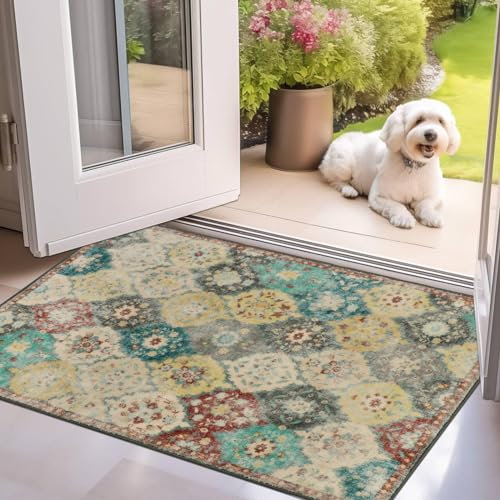 Cekene Doormats Inside Washable Non-slip 60x90cm Dog Door Mat Indoor Outdoor Dirt Resist Entrance Mat Rug Low Profile Floor Mat for Front Door Kitchen Bedroom Laundry