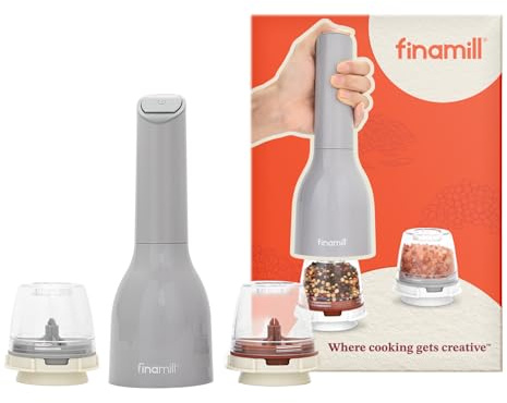 FinaMill GP803437-111STO Lot de 3 meuleuses à piles, céramique sans BPA, plastique, pierre
