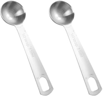 Lot de 2 cuillères à mesurer en acier inoxydable de 7,5 ml pour liquide sec, ingrédients, cuillères, cuillères, cuillères, cuillères à café, gadgets de cuisine en métal pour la maison