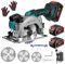 Cordless Circular Saw – Battery Circular Saw, with 3 Saw Blades, 3600 RPM Plunge Circular Saw Cutting Depth 48 mm, 0-45° Professional Electric Saw to Cutting Wood