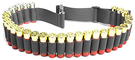 ANSNOW 120 * 5 cm Tattico 27 ​​Shortgun Shell Bandolier Cintura Calibro 12 Proiettile Munizioni Cintura Combattimento Caccia Cartuccia (3 Colori Opzionali)/Nero