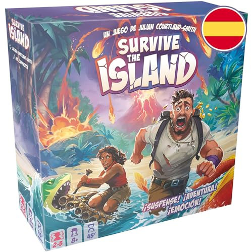 Zygomatic | Survive The Island | Juego de Mesa Familiar De Supervivencia | Escapa con Los Tesosros| A Partir de 8 Años | De 2 a 5 Jugadores | 45 Minutos por Partida | Español