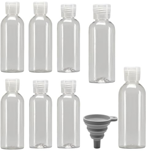 WUMZIRA 8 pcs Mini Bouteille Verre 60/80ml pour stocker le jus lait ou Boissons Mini Bouteille Verre 60/80ml avec Bouchon, Petite bouteille plastique, Pouteille plastique