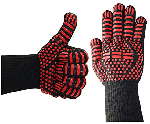Gloves Mittens Men Winter Warm BBQ Grilling Cooking Gloves Heat Oven Welding Gloves Mittens for Women Cold Weather Insulated (G, One Size)