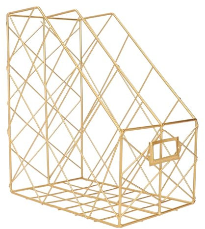 Zeitschriftenhalter, 2 Fächer, Schreibtisch-Ordner-Organizer mit Etikettenrahmen, Schreibtisch-Ordner-Zeitschriftenhalter für Regale und Schreibtisch, Büro-Schreibtisch-Zubehör