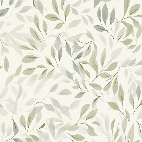 xupingjiti Papier peint autocollant - Motif : fleurs, aquarelle, feuilles et fleurs - 44 x 300 cm - Film décoratif vintage - décoratif pour meubles - adhésif en vinyle PVC Imperméable