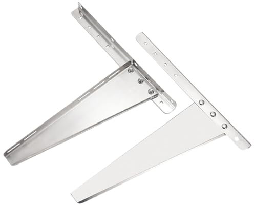 Angoily 1 Pair Air Conditioner Window Bracket Air Conditioning Unit Portable Window Vent Kit Extractor Air Conditioner Wall Unit Window Seal Wall Rack Outlet Silver Stainless Steel