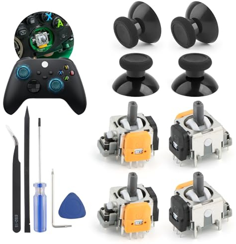 4Pack Joysticks for Xbox Series S/X Hall Effect Joystick Replacement for Xbox Series S/X 3D Analog Sensor Module Thumb Stick Controller Accessories Parts with Repair Tools