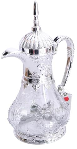 TTETTZ Coffee Coffee Maker in Arabic Glass Jar Multiple Outer Tea Tea Tea for Meetings Eid Mubarak Party, Silver