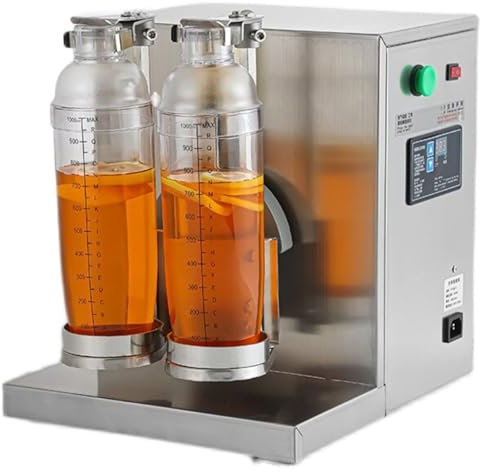 Machine à secouer automatique pour thé aux perles, machine à secouer commerciale électrique à double cadre en acier inoxydable 340 R/MIN 350 ml - 1 000 ml, minuterie numérique 1 à 120 secondes
